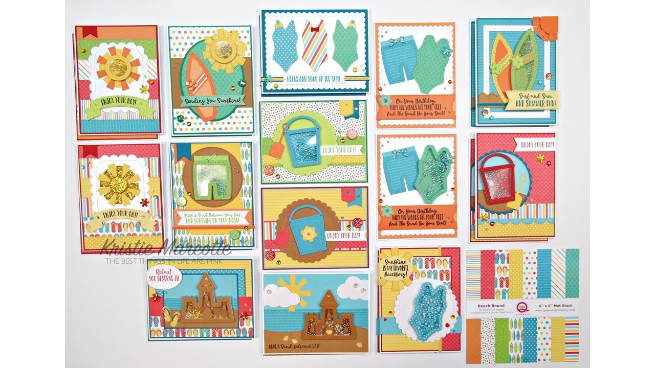 Queen & Company - Beach Bound kit - 24 cards from one 6x6 paper pad