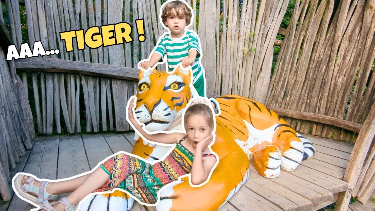 Is the Tiger Real 🐯? Gorilla Baby at the ZOO Praha | Justysia and Misio Czech travel