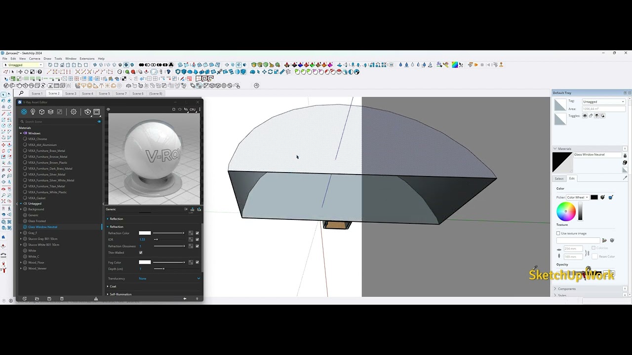 Фон за окном V-Ray 7 Sketchup
