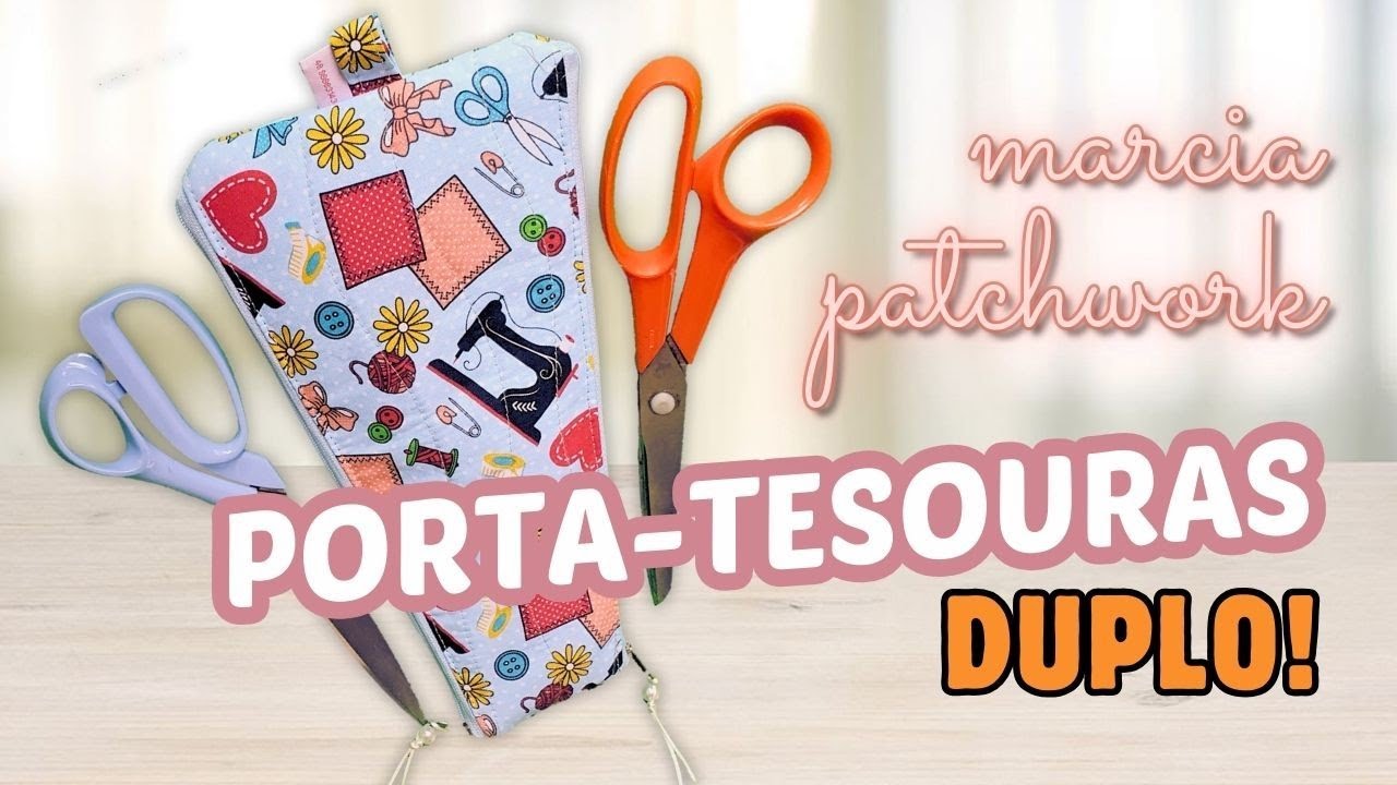 Porta-Tesouras Duplo de Tecido ✂️🧵 | Passo a Passo Fácil