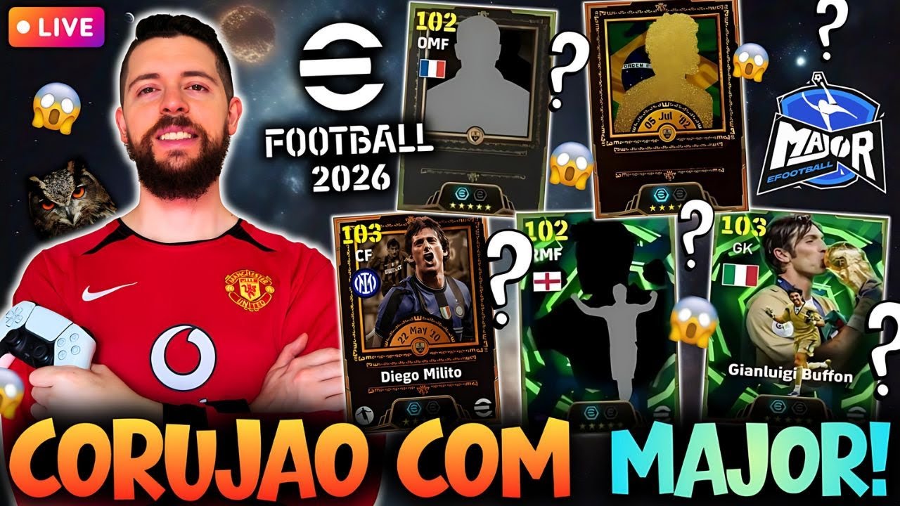 CORUJÃO COM O MaJor 🌙 Virando a Noite na Manutenção do eFootball 2026 + Builds AO VIVO