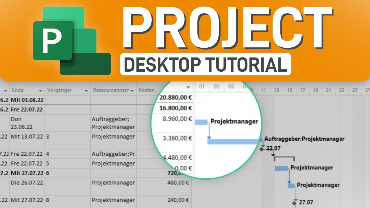 🔎 Microsoft Project Tutorial (deutsch, Desktopclient)