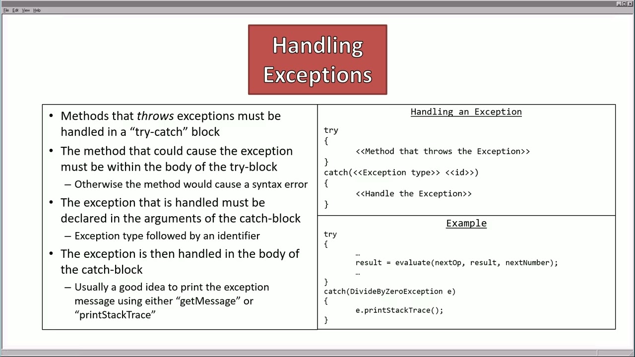 CSCE145 S2026 08 Exceptions Part 01
