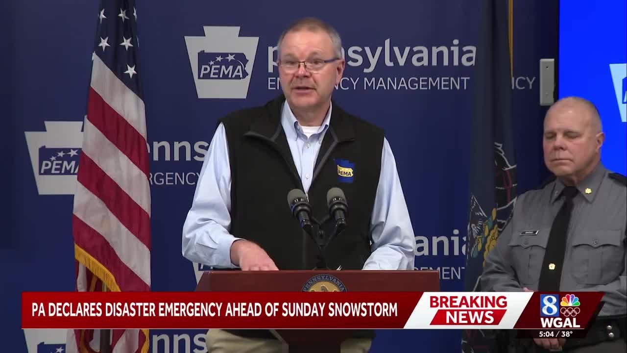 Pennsylvania declares disaster emergency ahead of Sunday snowstorm