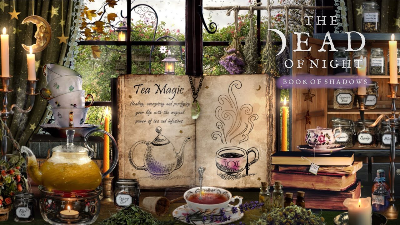 Tea Magic Ambience ☕🧹🌿🌻✨  | An Afternoon of Tea Spells & Rituals | The Dead of Night Book of Shadows