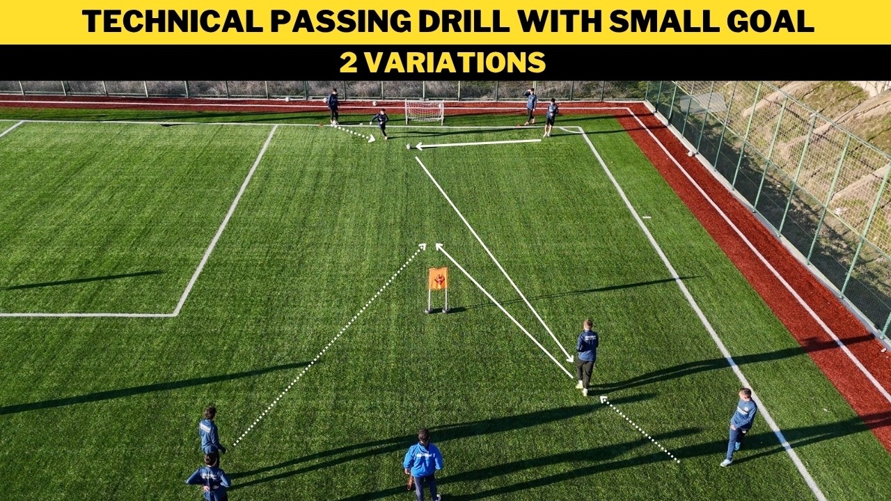 Technical Passing Drill with Small Goal | 2 Variations | Football/Soccer Training