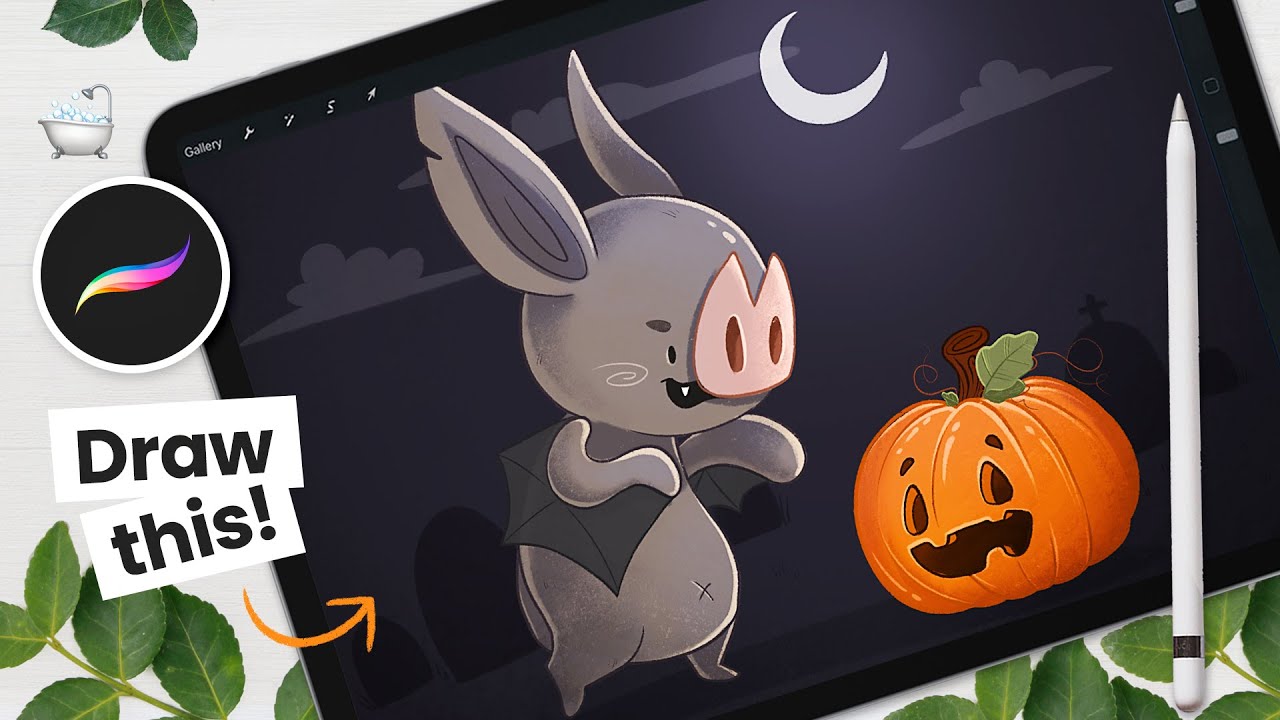 How To Draw A Spooky Bat • Halloween Procreate Tutorial