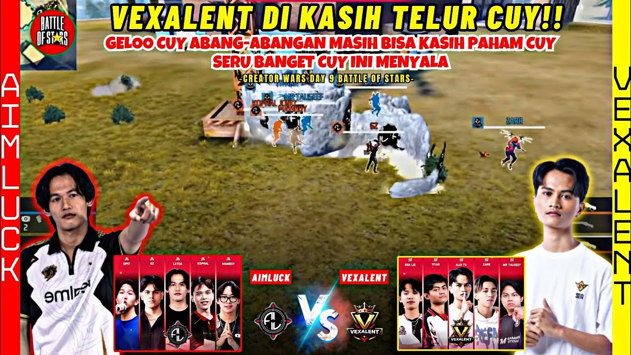 LAGA PENENTUAN OFFLINE‼️AIM LUCK VS VEXALENT CREATOR WARS BATTLE OF STARS - DAY 9