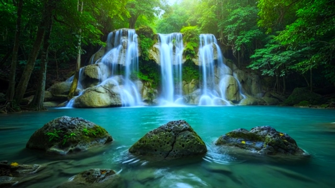 Peaceful Waterfall Ambience, Relaxing White Noise, Soothing Relaxation, Sound Relaxing, water sound