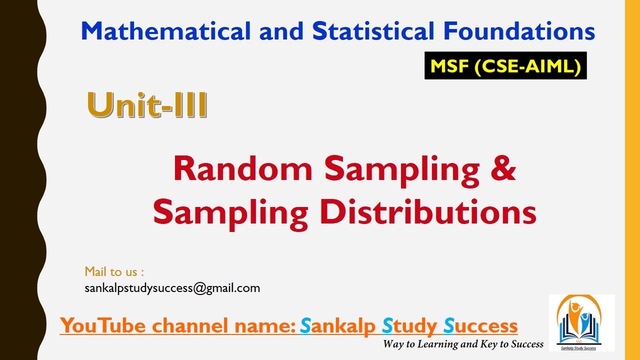 3.4 || РАЗДЕЛ 3 || Случайная выборка и распределение выборки || R22 2-1 || JNTUH || CSE (AI и ML)