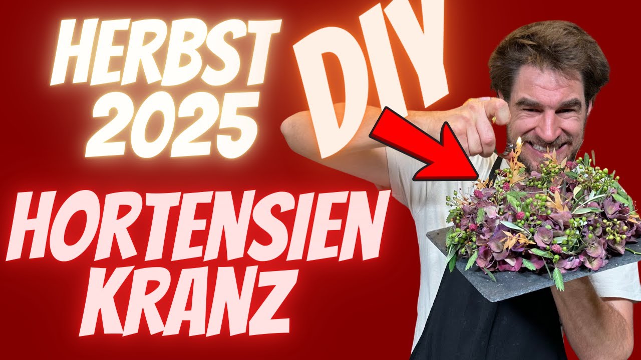 DIY Hortensienkranz im Oasis Ring – Trend 2025 Herbst | Tischdeko mit Kerze im Glas vom Blumenmann 🍂