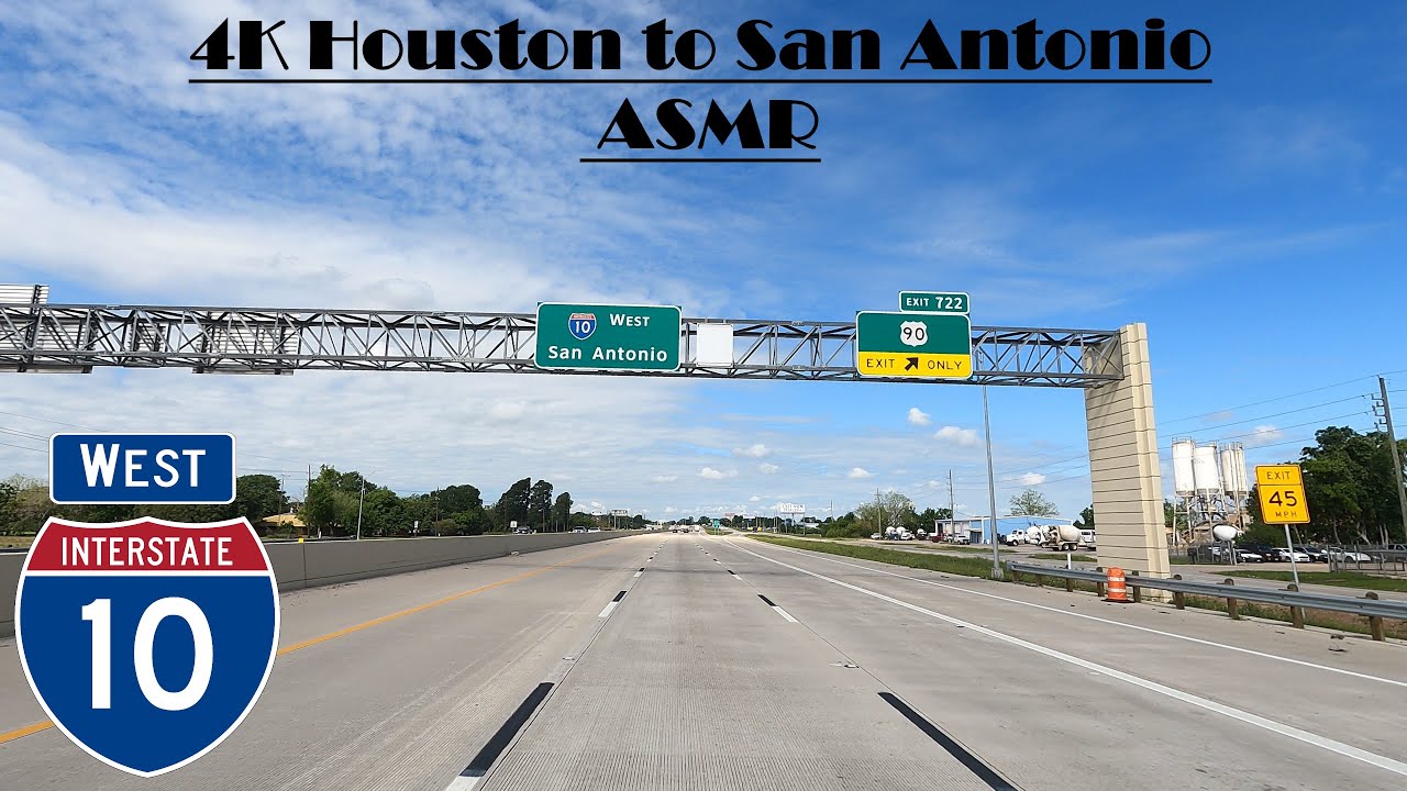 4K Houston to San Antonio ASMR. Interstate 10 west. I 10 west