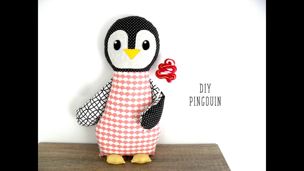 Coudre un doudou pingouin, tuto doudou pingouin