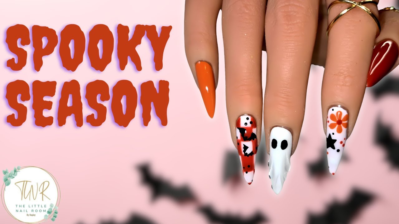 Жуткий маникюр на Хэллоуин 🎃 | Урок по маникюру с привидениями, тыквами и летучими мышами 2025 | ...