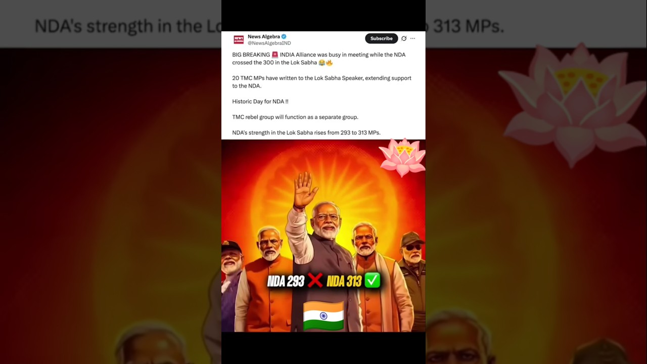 BJP-led NDA alliance crosses 300-seat mark with support from rebel TMC faction
