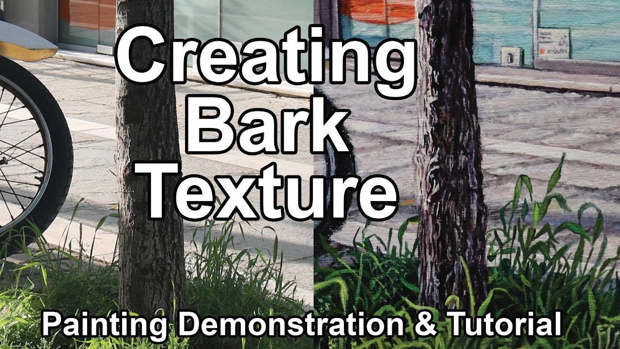 How to Create Detailed Tree Bark Texture on a Trunks or Branches Oil Painting Demonstration Tutorial