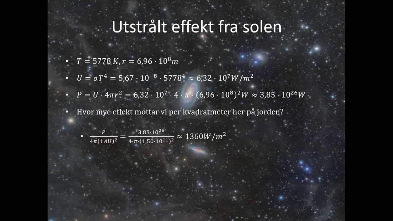 Astrofysikk i fysikk 1 - leksjon 1 - strålingslovene og HR-diagram
