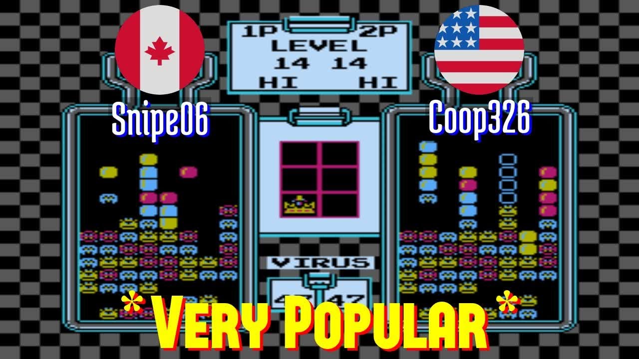 FT2 @nes_drmario: Snipe06 (CA) vs Coop326 (US) [Dr. Mario NES Fightcade] Jan 29
