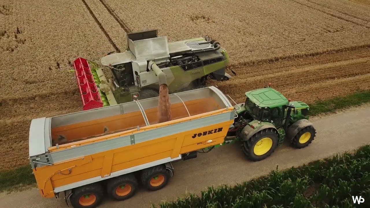 CLAAS LEXION 6700 à la moisson de blé 2022 / Joskin Trans-SPACE