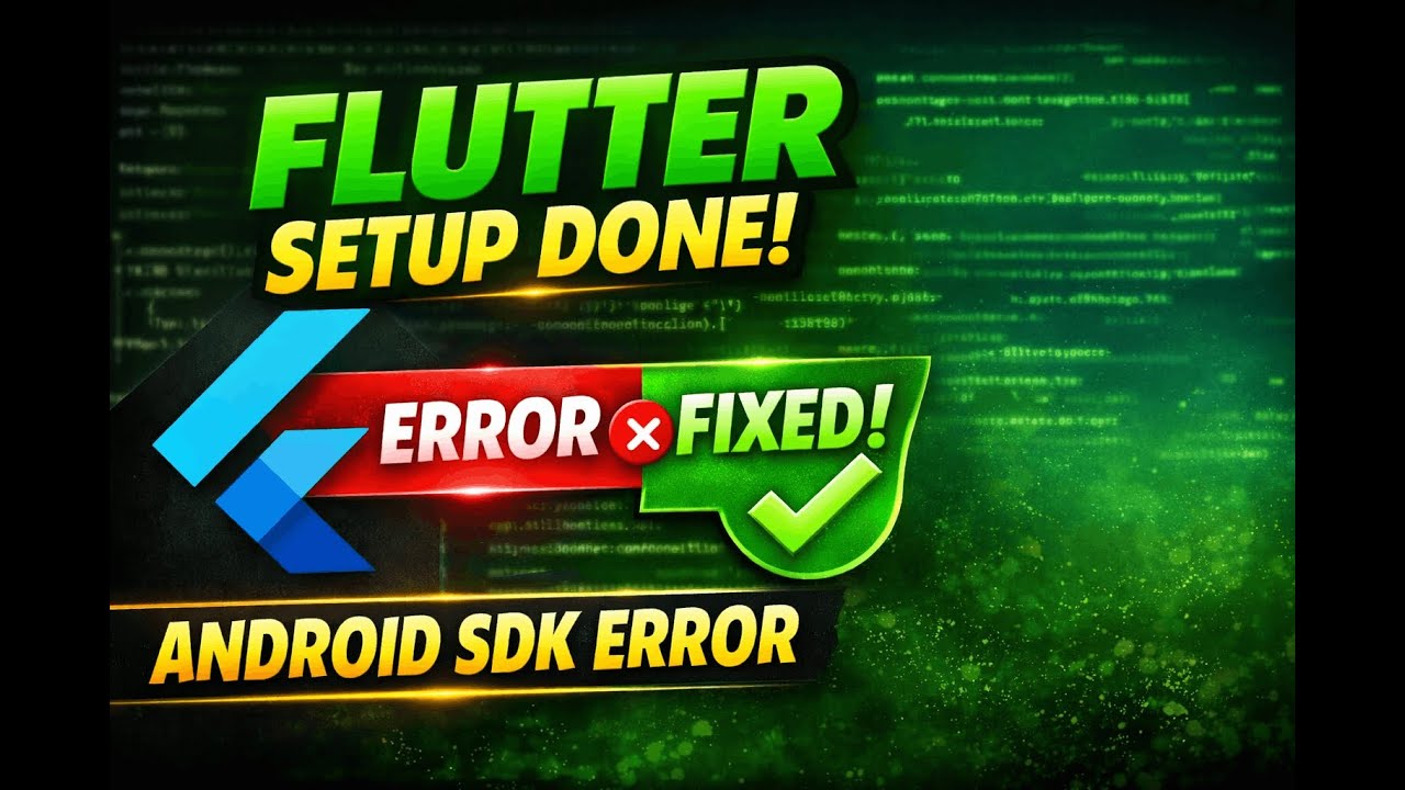 Flutter Complete Setup 2026 🔥 Beginner to Pro Installation | Android Studio + SDK Fix