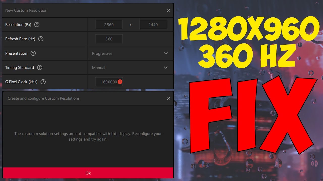 ERROR FIX - AMD Custom Resolutions at High Refresh Rates | CS2 at 360hz