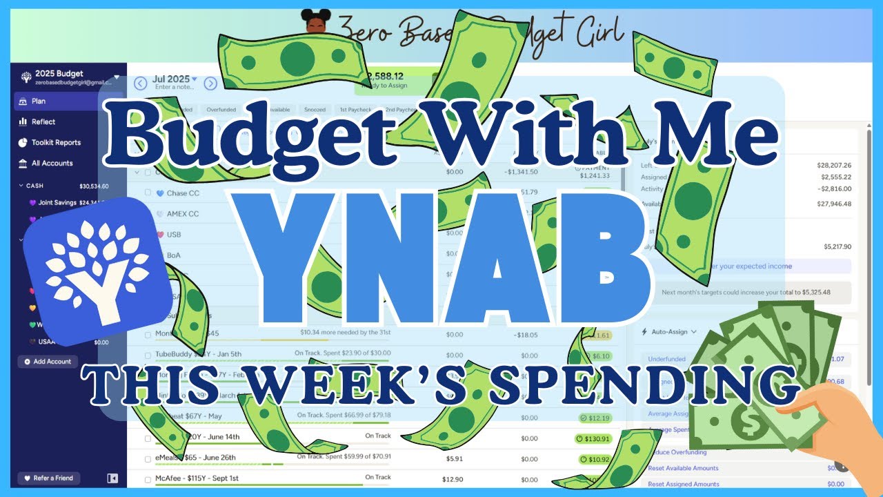 July 2025 This Week's Spending - YNAB - Budget With Me  | Single Income | Debt Free