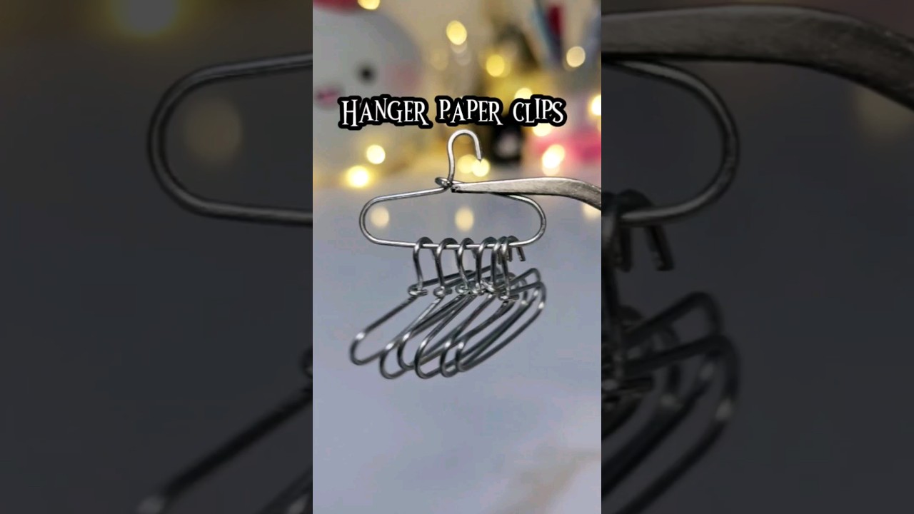 DIY mini hanger paper clips 📎🎀 #papaerclips #hanger #DIY #ideas #cute