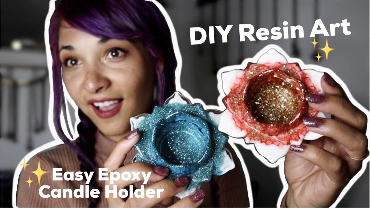Resin Art For Beginners (How to Make Epoxy Lotus Candle Holders. Full, Step by Step Tutorial )