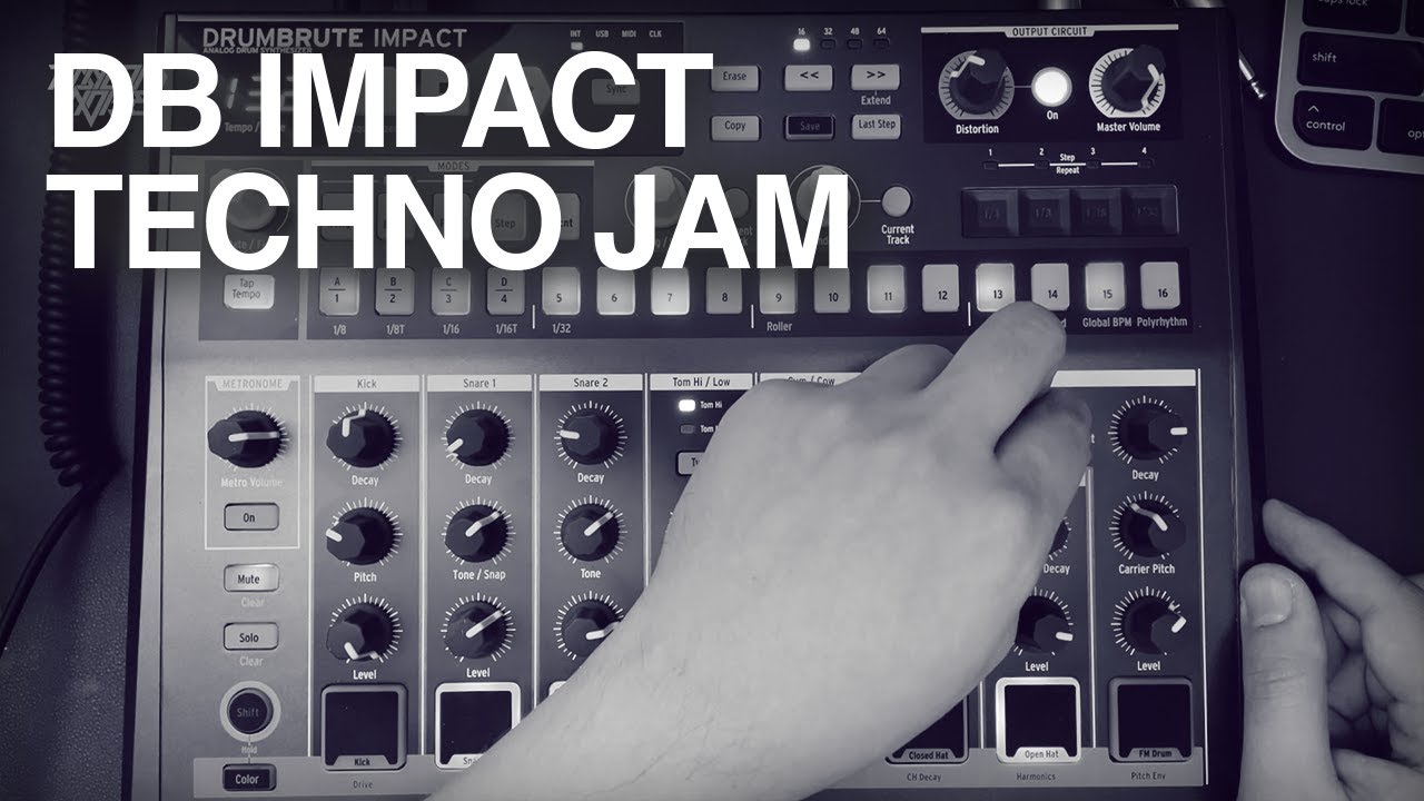 Drumbrute Impact Techno Jam Session
