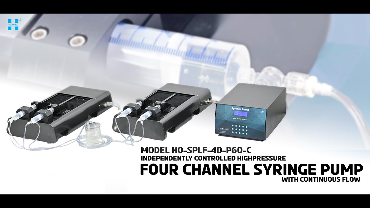Independently Controlled High Pressure Four Channel Syringe Pump With Continuous Flow