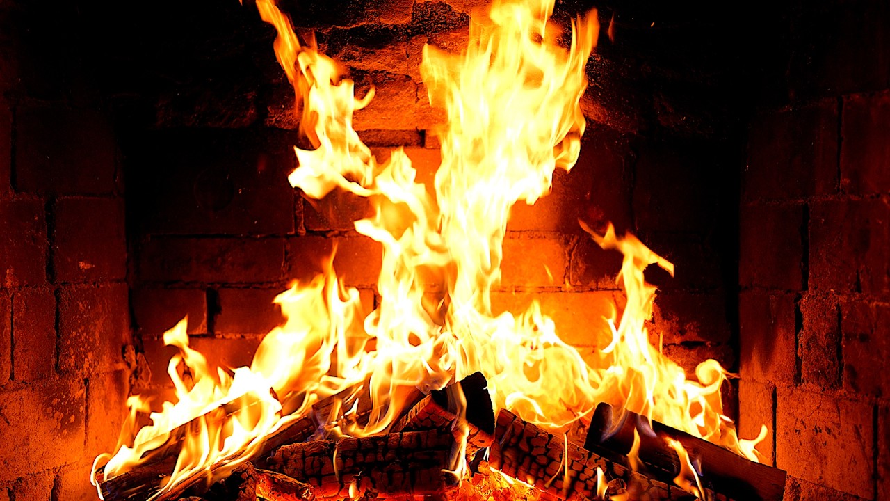 Cozy Fireplace 4K (12 HOURS). Fireplace with Crackling Fire Sounds. Fireplace Ambience