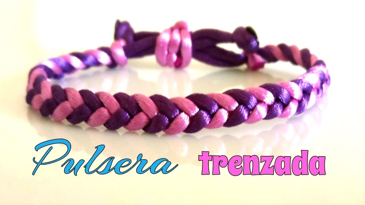 PULSERA TRENZADA con DOS COLORES/RÁPIDA Y FÁCIL de hacer.