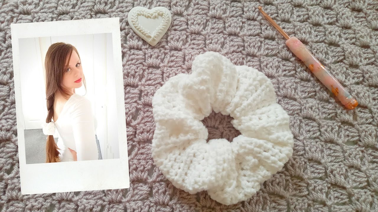 CROCHET EASY SCRUNCHIE | DIY BEGINNER TUTORIAL FOR A FEMININE SCRUNCHIE