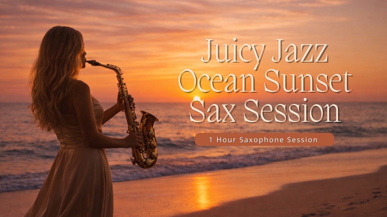 1 Hour Relaxing Jazz Music | Smooth Saxophone Music | Ocean Sunset Jazz | Smooth Saxophone | Beach