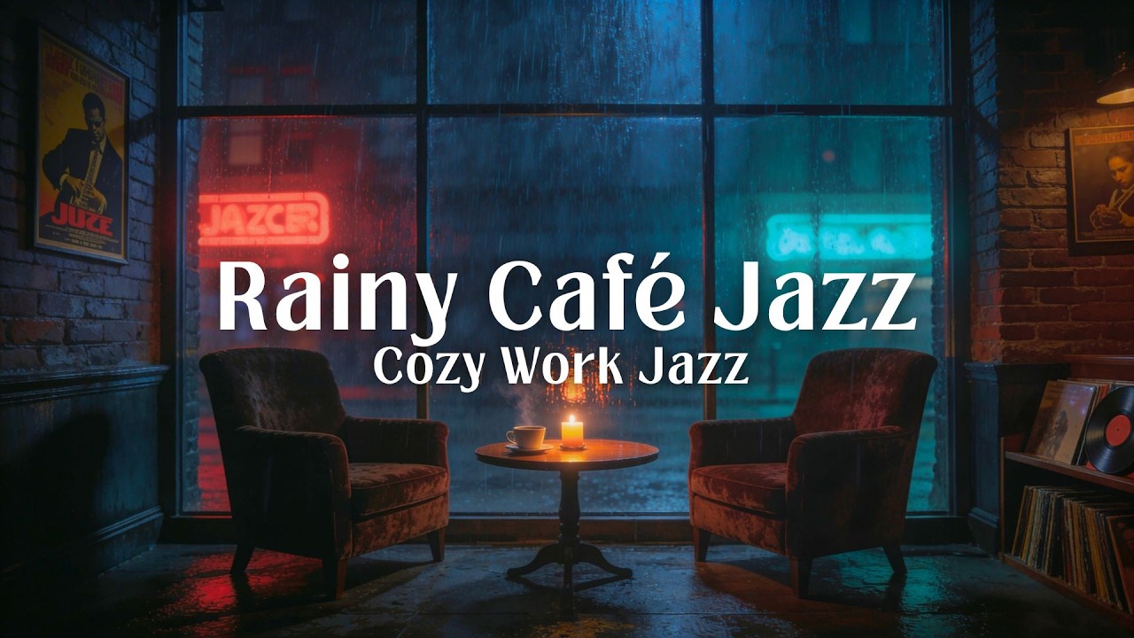 Rainy Café Jazz 🌧️ | Cozy Background Music for Coding & Late Night Work | 2 Hours