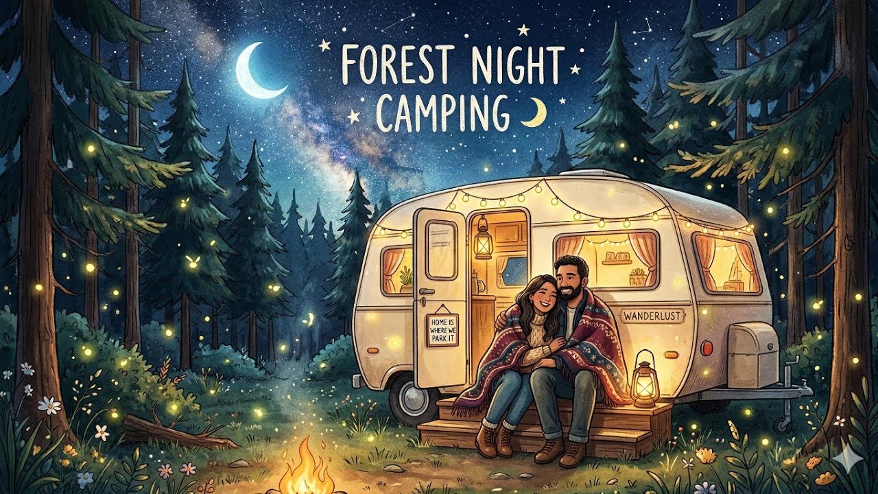“2 Lovers, 1 Van & A Magical Forest Night 🌙✨ | Cozy Camping Story”