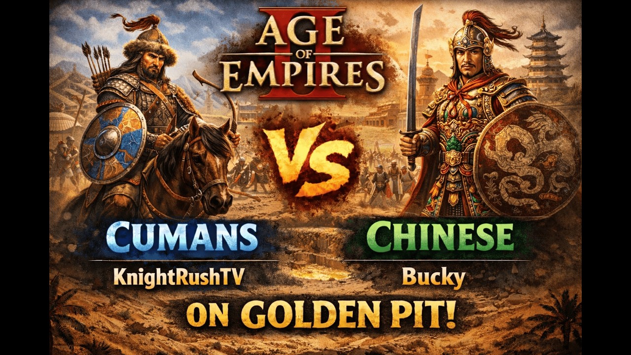 Cumans vs Chinese | 1v1 Golden Pit | vs Bucky | AoE2