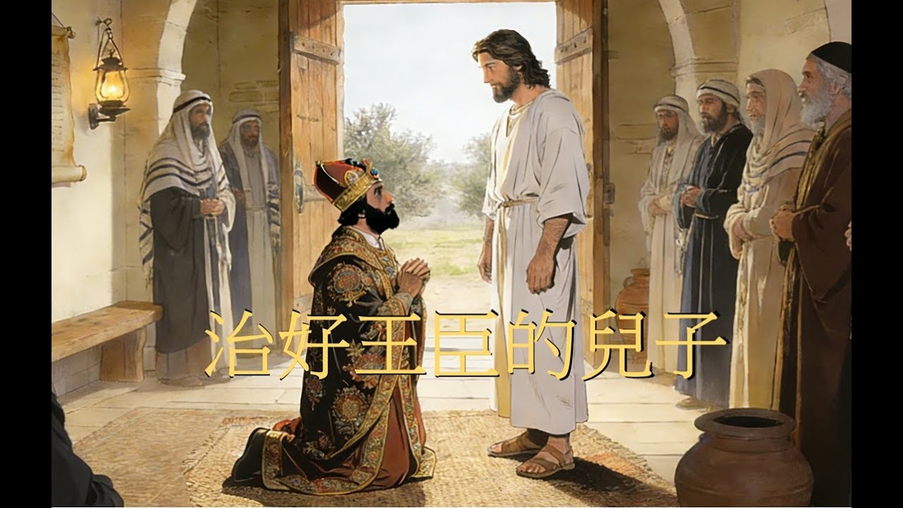 耶穌公開傳教首年(16)-治好王臣的兒子(廣東話)#AI生成