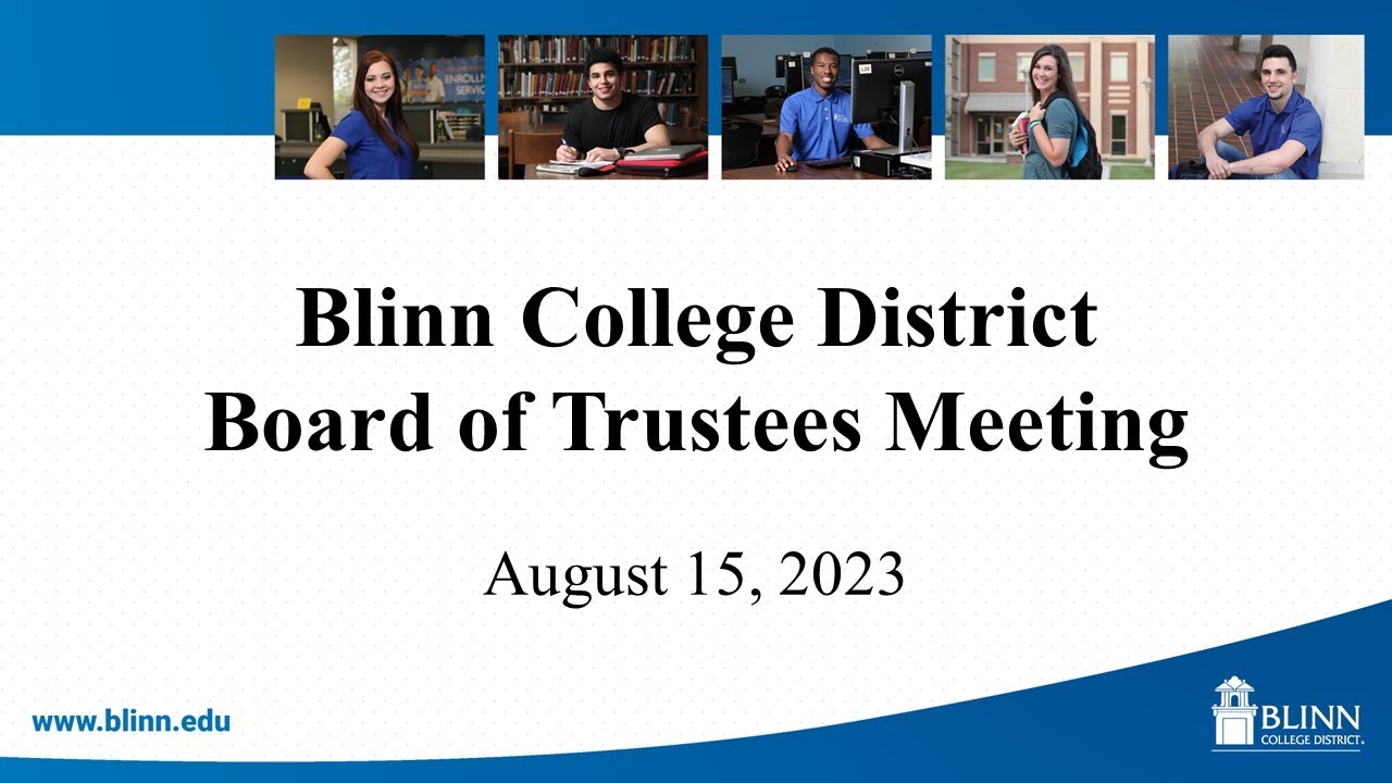 Blinn College District - Board Meeting - August 15, 2023 - Adjournment