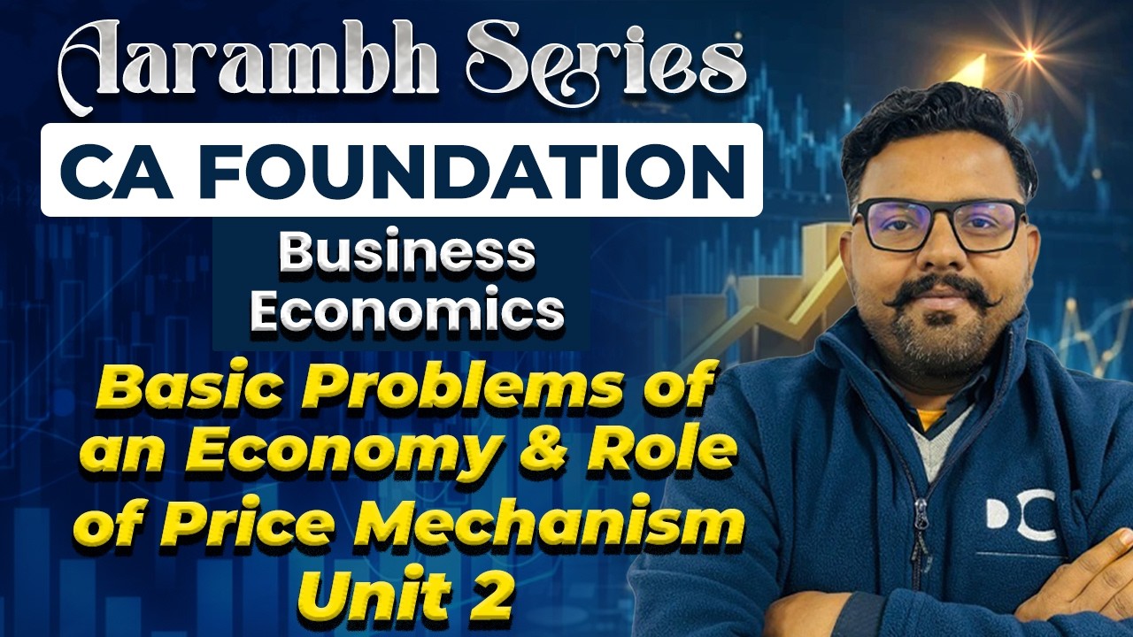 Unit 2: Basic Problems of an Economy & Role of Price Mechanism | Business Economics | CA Foundation