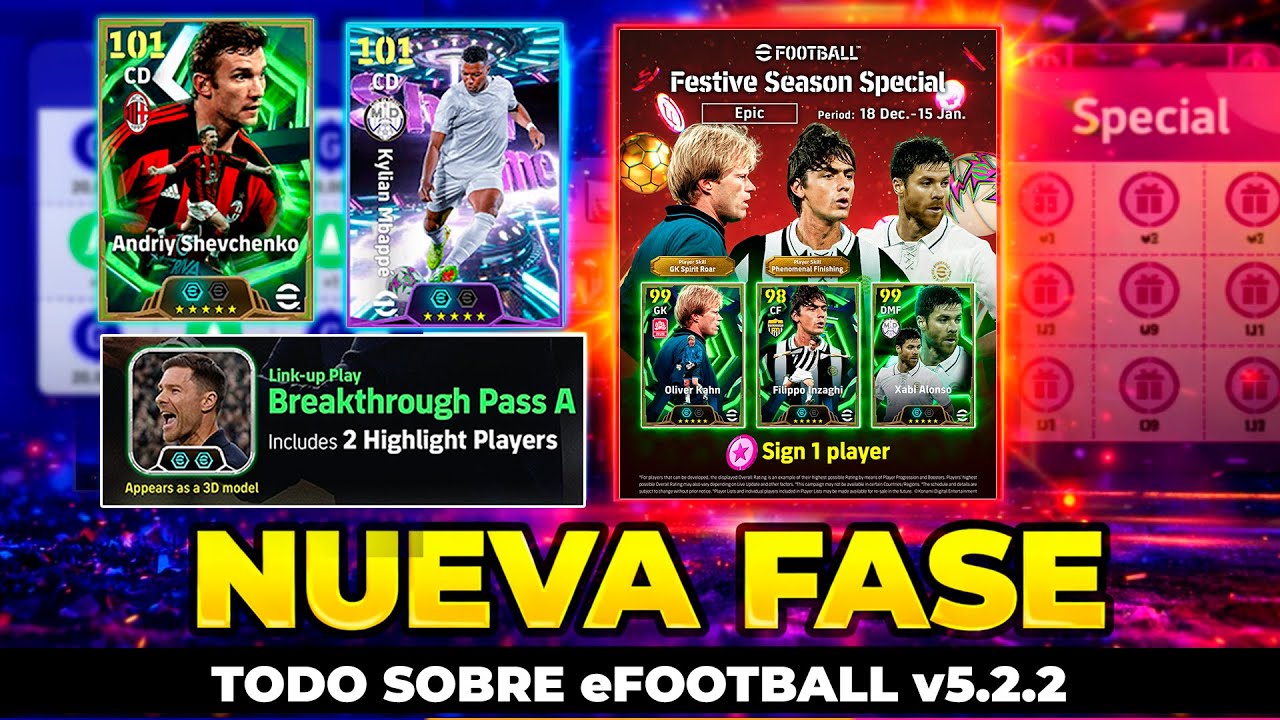 🚨 NUEVA FASE eFootball v5.2.2 🚨 TODO sobre TREASURE LINK 🎁 &Eacute;PICOS GRATIS 🎁 Shevchenko & Mbappe 🔥