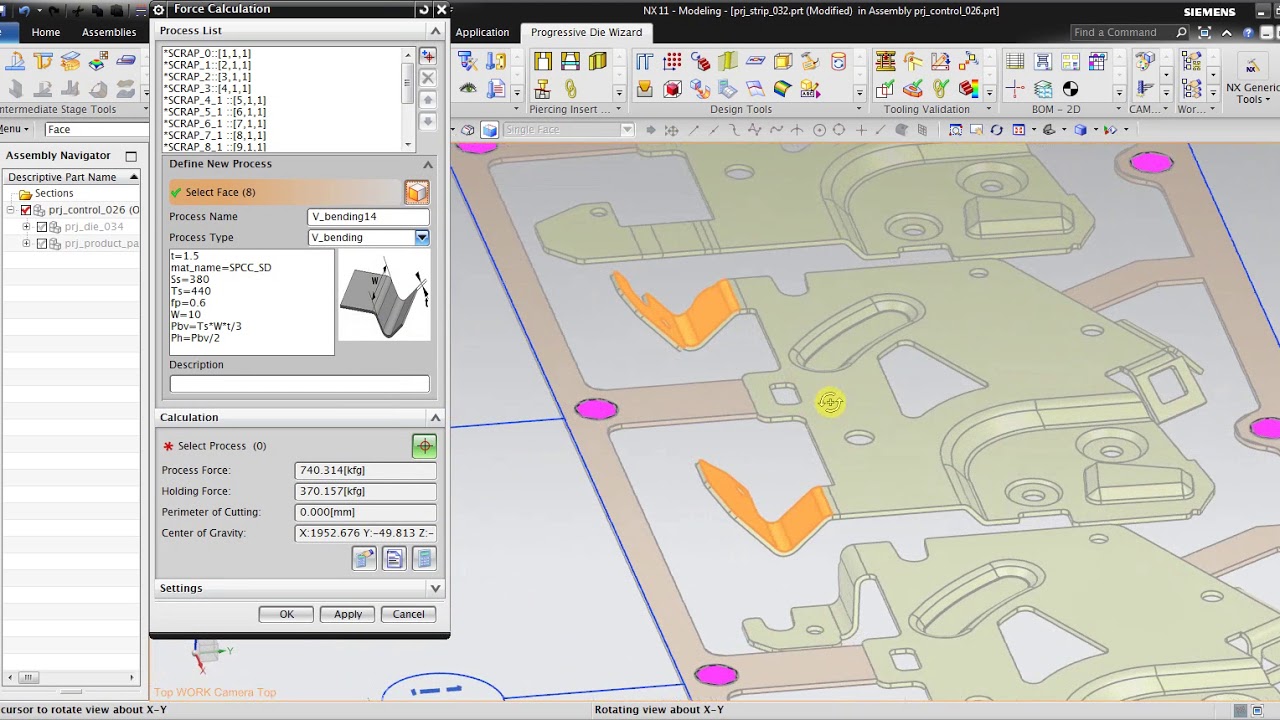 NX Progressive Die Wizard (PDW) : STEP 04  - Force Calculation