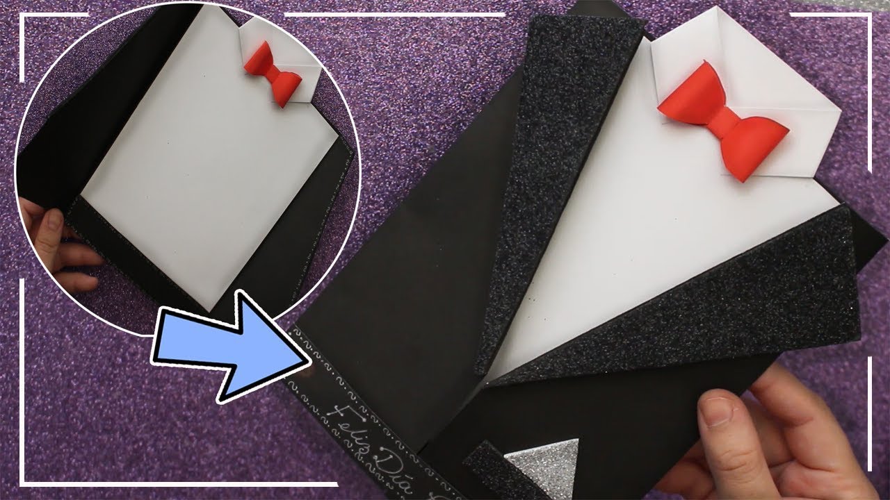 🎁 TARJETA DIA DEL PADRE con CARTULINA + MOLDES 🎁 Tarjeta CAMISA Para PAPÁ 🎁 Tarjeta ESMOQUIN FOAMI