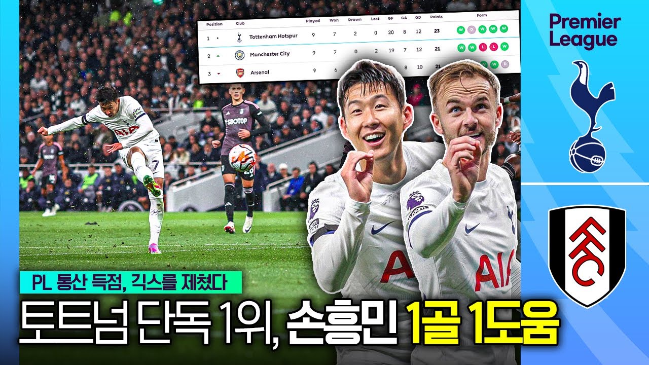 [후토크] 손흥민 걸리면 골ㅋㅋ 7호골 1어시🔥🔥 긱스 기록 추월!! 토트넘 단독 1위 등극!!