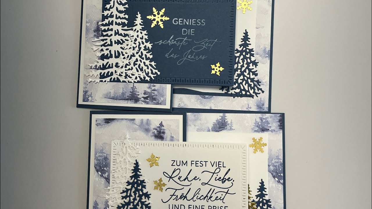 🌳 #stampinup #Gutscheinkarte #verschneiterWald #Giftcard #Papercraft #Card #Funfoldcard #diy 🌳