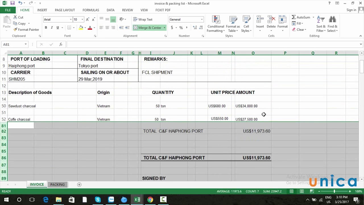 Cách phát hàng invoice   packing list