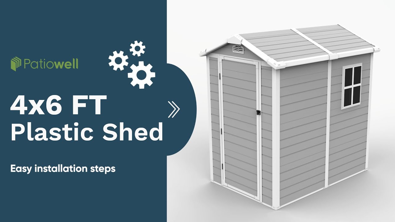 Patiowell Plastic Storage Shed Pro｜ 4' x 6' FT Assembly