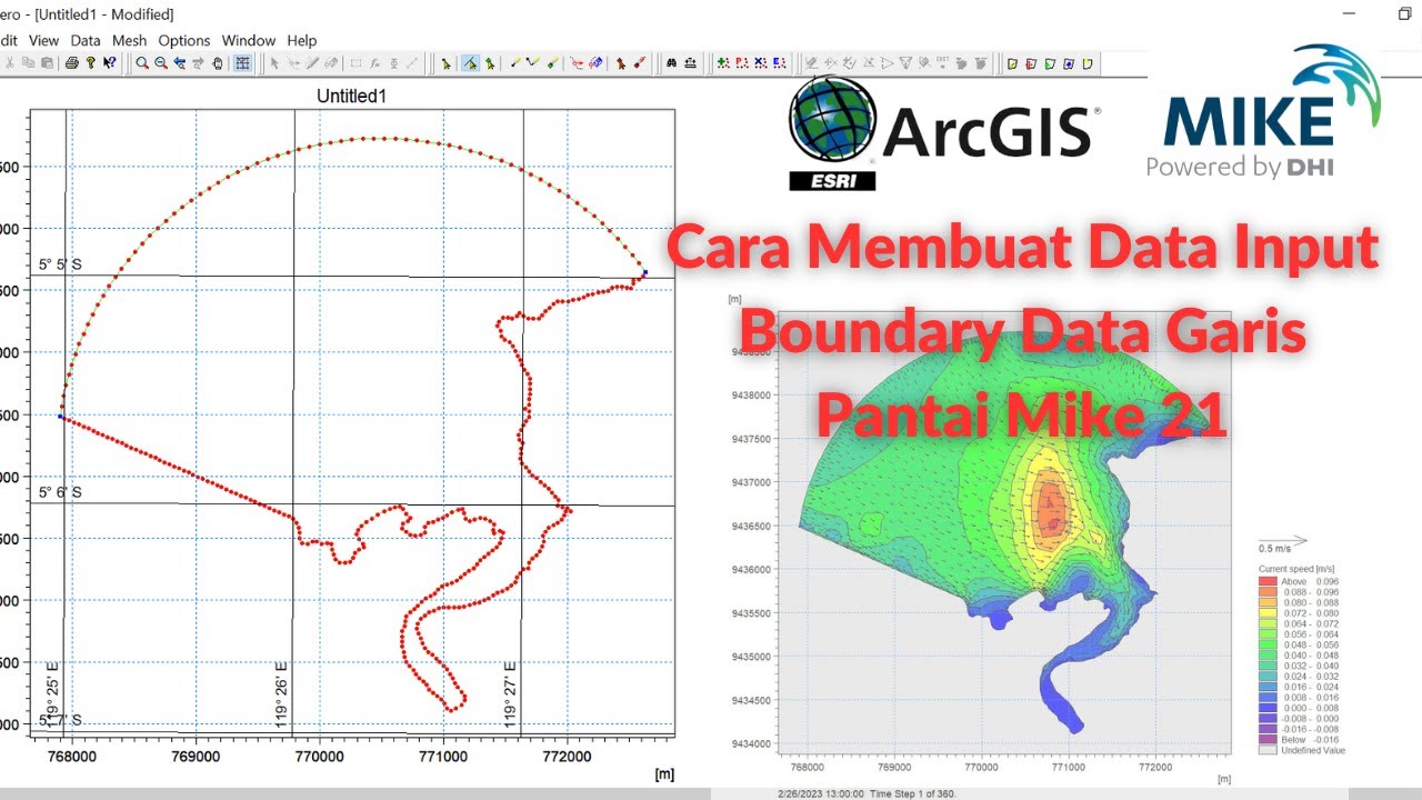 Cara Membuat Boundary Data Garis Pantai Mike21 | Pemodelan Mike21 #mike21tutorial