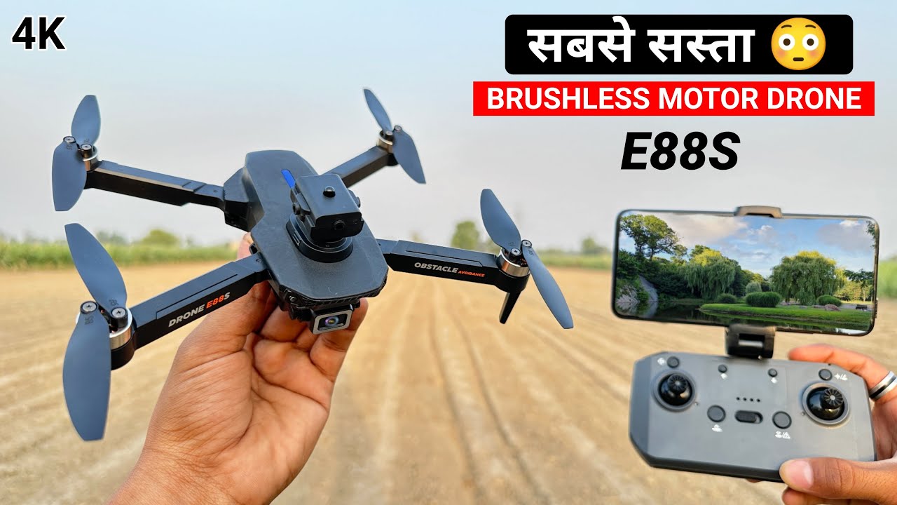 E88s Foldable Brushless Motor Drone With WiFi HD Camera & Smart Obstracle Avoidance Feature
