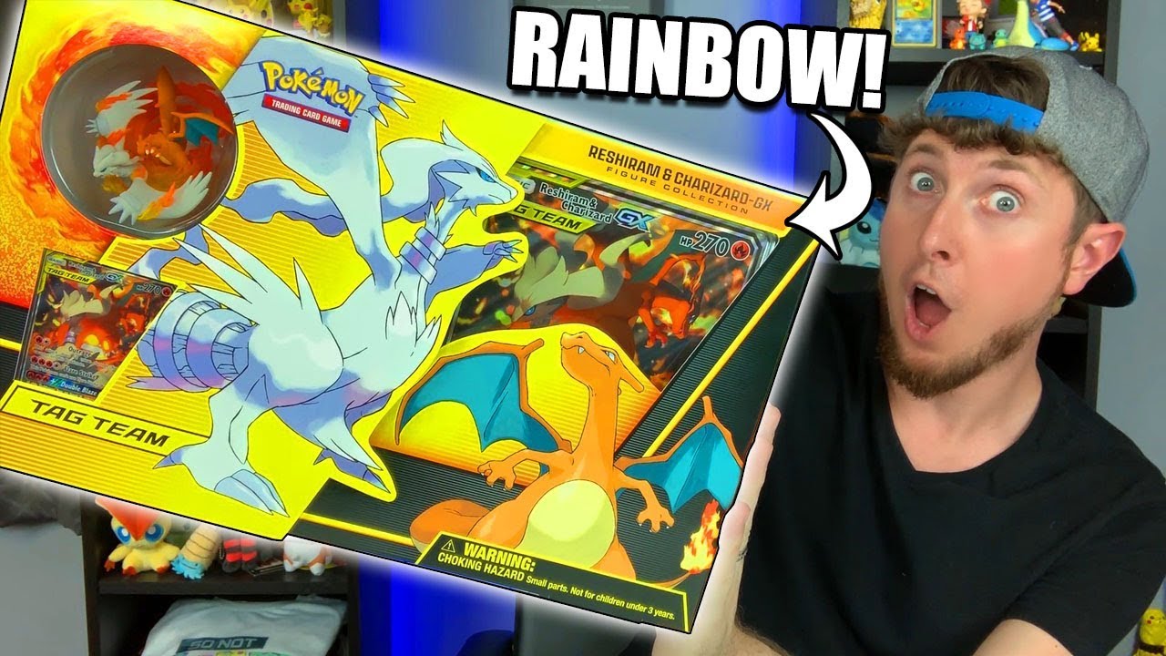 RAINBOW RARE PULL! New POKEMON RESHIRAM & CHARIZARD GX COLLECTION BOX (Opening Unified Minds Cards)